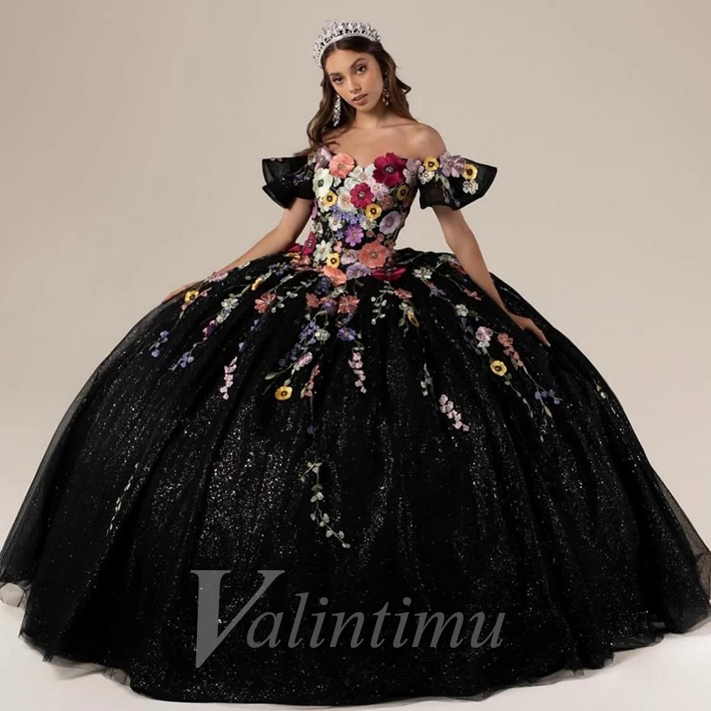 Valintimu Attractive Sweetheart Quinceanera Dresses for Girl Off the Shoulder Glimmer Vestidos De 15 Quinceanera Customized
