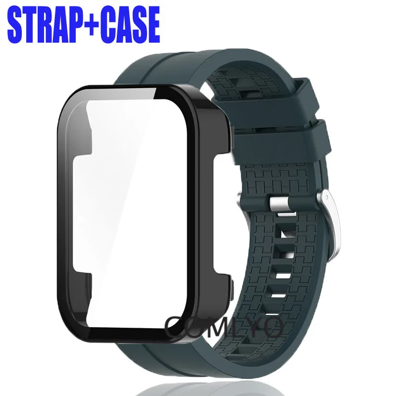

2in1 For Realme watch 3 Case Tempered Glass Screen Protector Bumper Full Cover Strap Silicone Bracelet Band