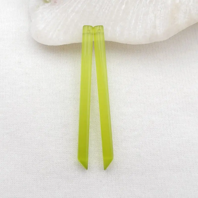 

Handmade Jewelry Cymophane Earring Beads 56x4mm 5g Semiprecious Fashion Jewelry For Women Earrings Accessory