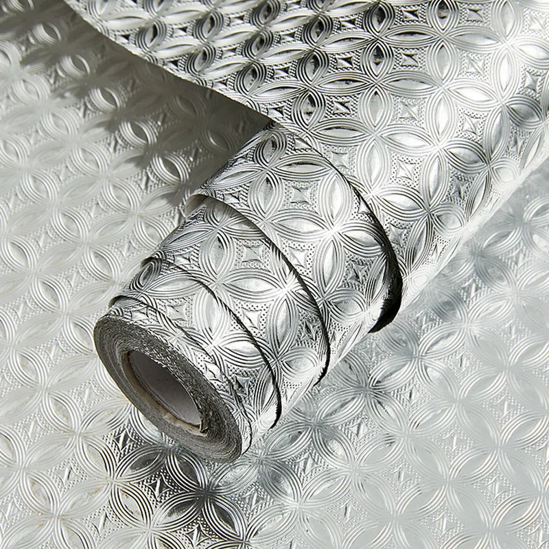 

New Oil Proof Waterproof Kitchen Stickers Aluminum Foil Moisture-proof Self-adhesive Wallpaper Removable Kitchen Stove Sticker