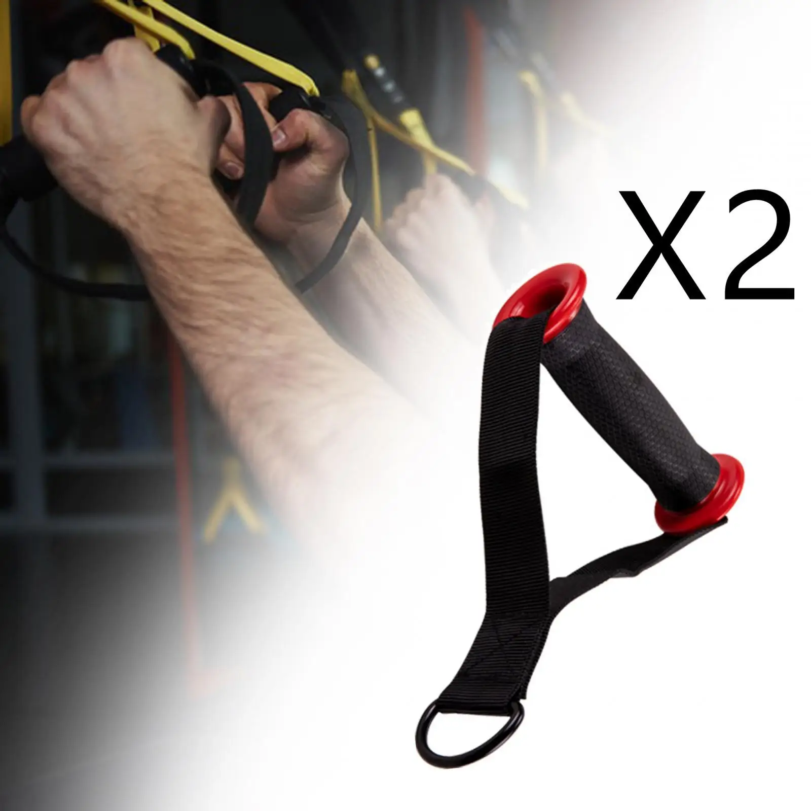 2Pcs Gym Handle Body Fitness Nylon Webbing Ab Workout Strength Pull Handles