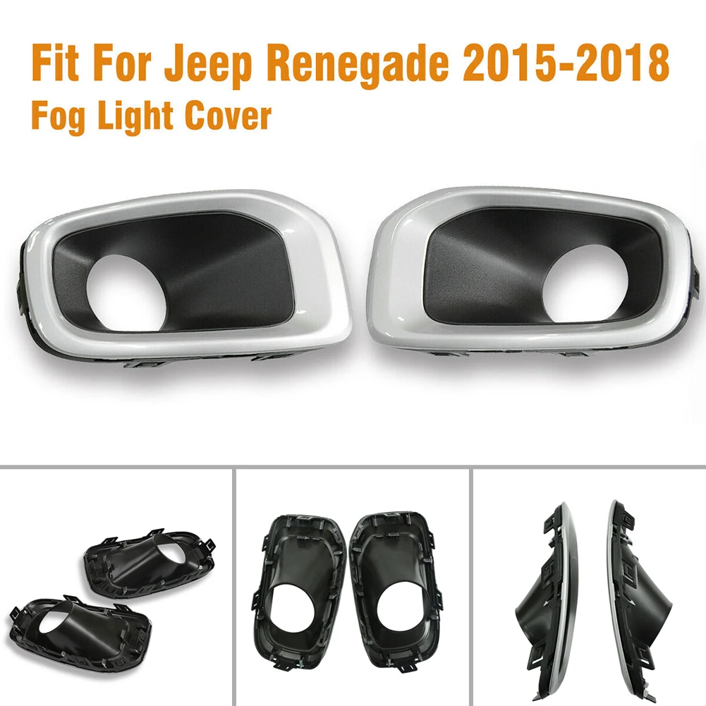 Headlight Assemblies For 2018 Jeep Renegade Fog Light & DRL Kit W/ Bezels For Jeep Renegade 2015-2018 - Halogen/LED, DOT Certified Replacement Fog Lamp With Bezel