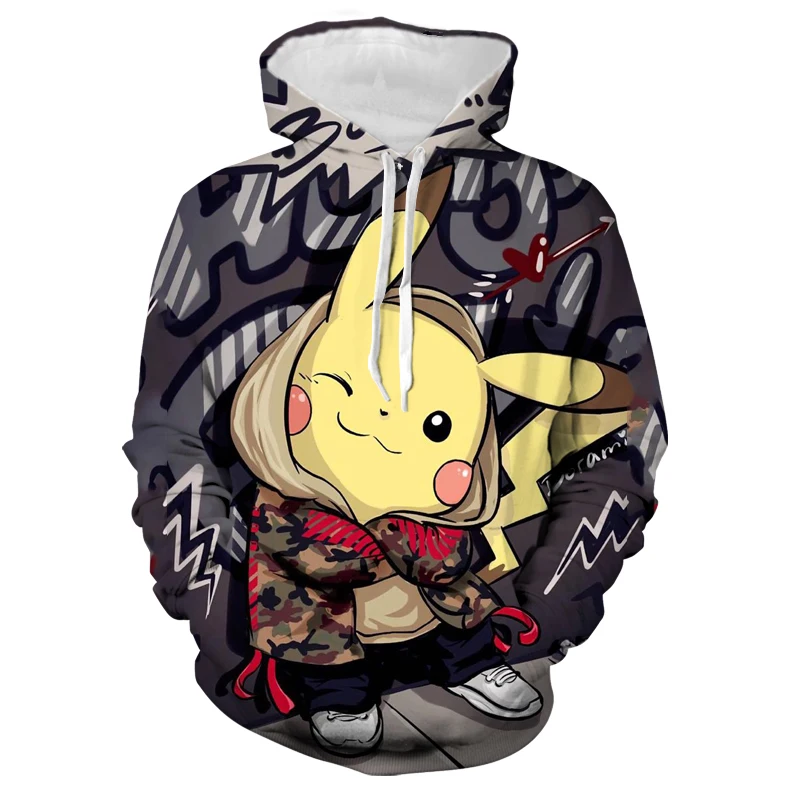 

Повседневная Толстовка Pikachu, Мужская Желтая толстовка с 3D принтом, новинка 2023, свитшот, уличная одежда, весенний пуловер, верх, Свитшот