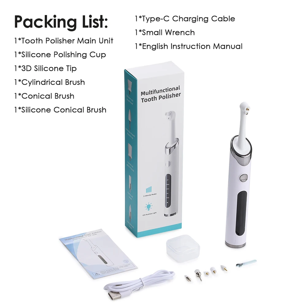 Elektrischer Zahnpolierer Tragbarer Mundduschen-Irrigator Dental-Wasserflosser Mundpflege-Set Zahnreinigung Aufhellungs- und Polierwerkzeuge – Detail 11