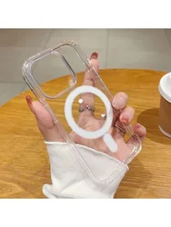 Luxury Magnetic Wireless Charging Transparent Back Cover Case - iPhone 12 Mini (Clear)