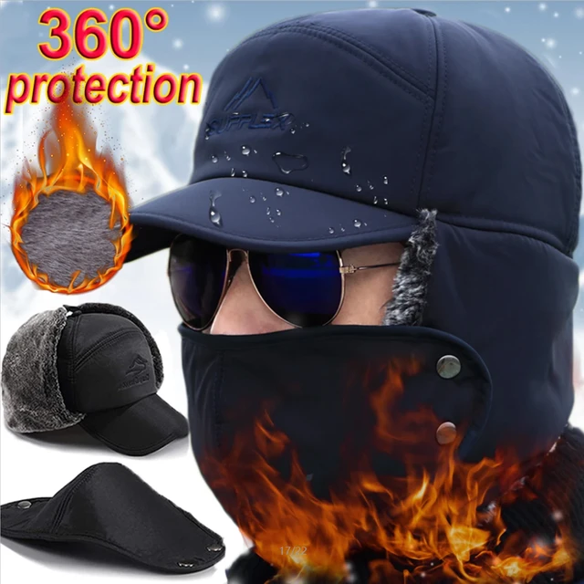 Thicken Warm Winter Hats for Men Thermal Full Face Hat with Mask Winter  Waterproof Cycling Hat for Motorcyle Bike Windproof Caps - AliExpress