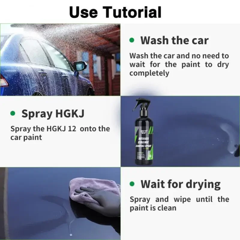 

HGKJ S6 Nano Ceramic Car Coating Quick Detail Spray-Extend Protection Of Waxes Sealants Coatings Quick Waterless Paint Care