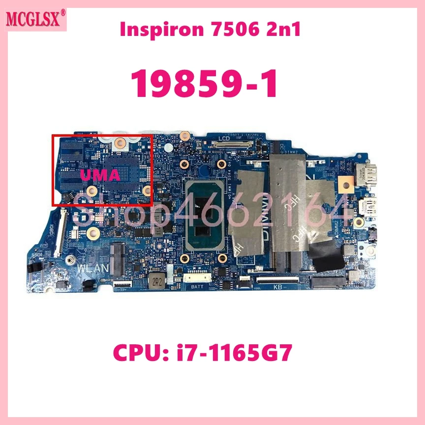

19859-1 With i7-1165G7 CPU Notebook Mainboard For DELL Inspiron 15 7506 2n1 Laptop Motherboard CN-0VK62X 100% Test OK