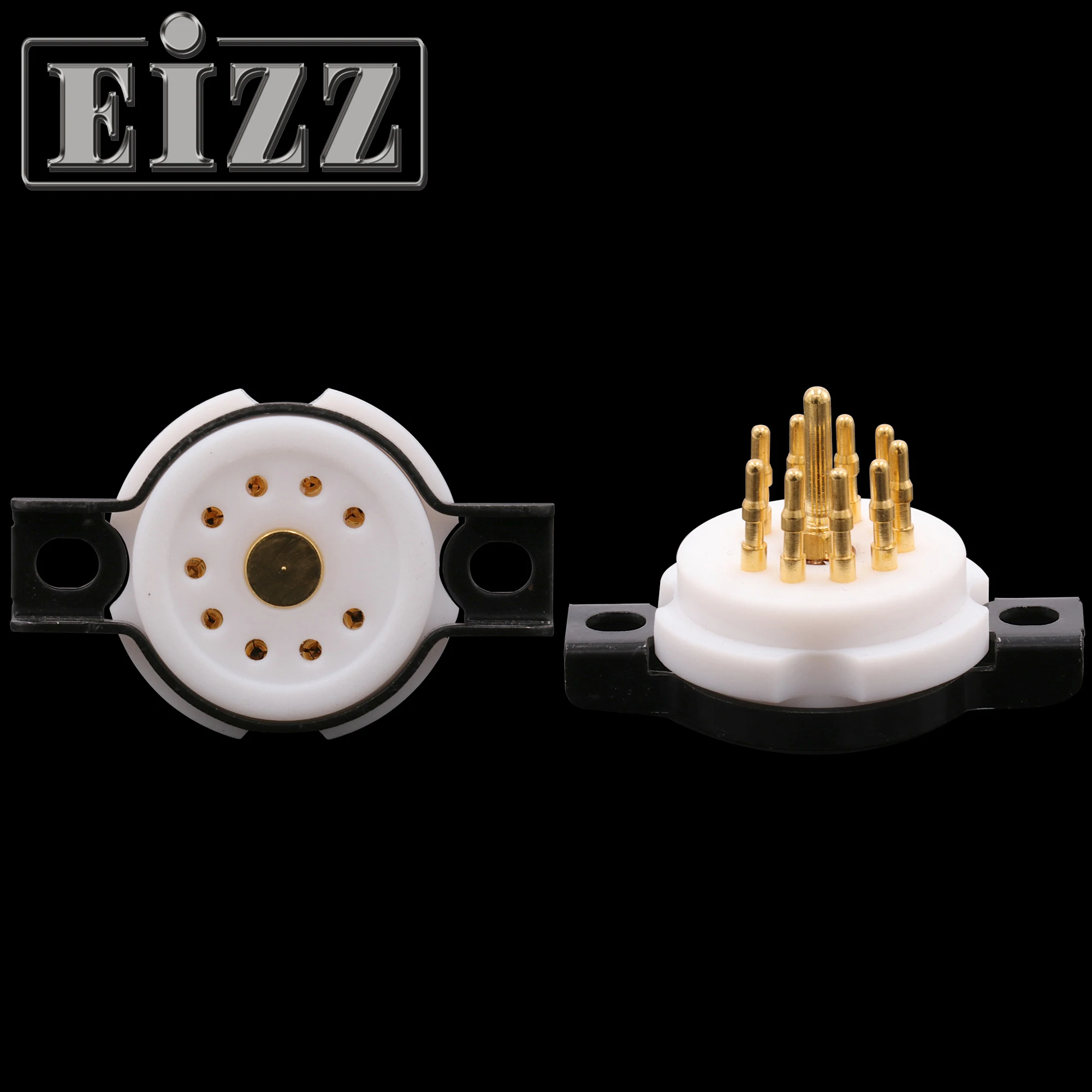 

EIZZ 9pin PTFE Tube Socket Valve Tube Base For 12AX7 12AT7 6DJ8 6922 ECC88 EL84 6BQ5 12BH7 24K Gold Plated Brass Pins