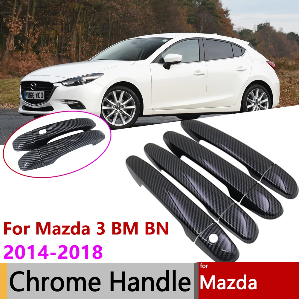 

Для Mazda 3 Mazda3 BM BN MK3 2014 2015 2016 2017 из углеродного волокна набор крышек смарт-ручек двери экстерьерные аксессуары наклейки