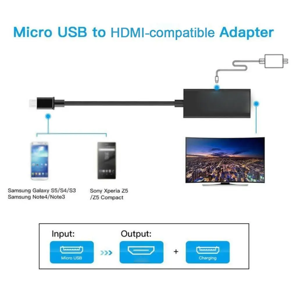 Micro USB MHL To HDMI-compatible Adapter Cable HD 1080P