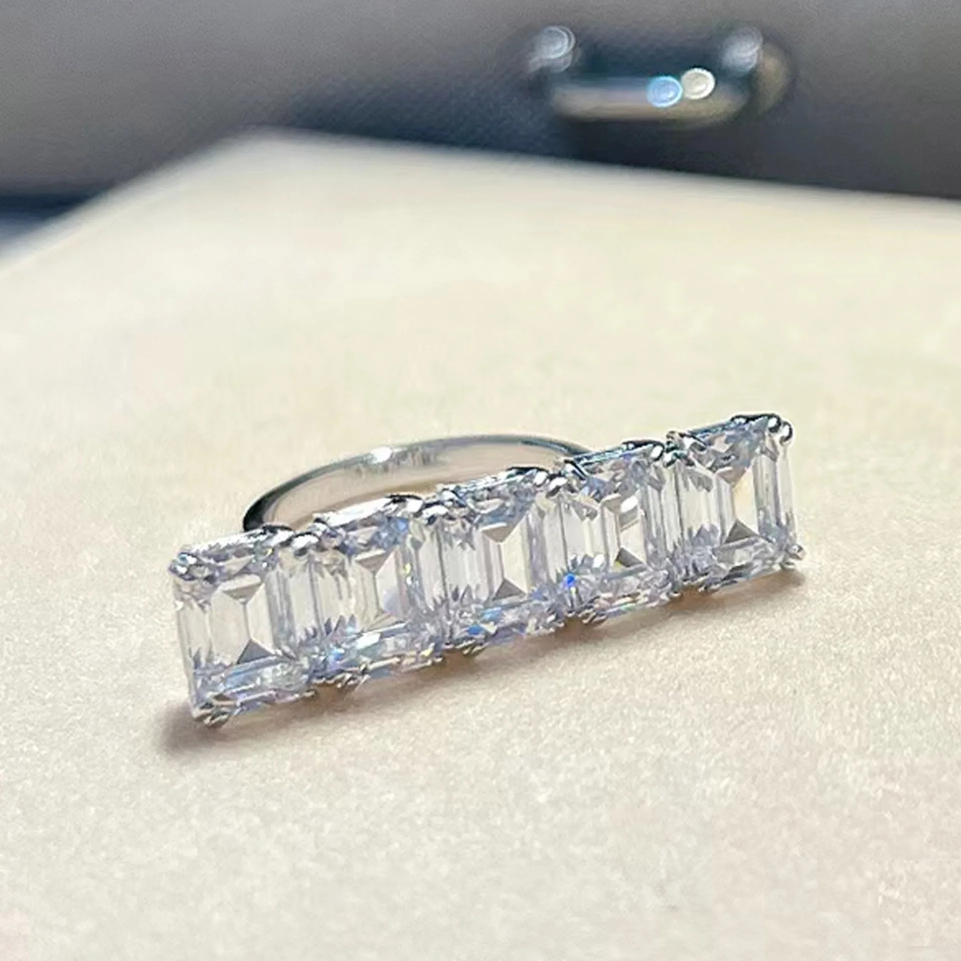 2025 Original Geometric Cut Crystal Fine Jewelry Set for Women High Quality Necklace Earrings Bracelet Ring Wedding Accessories 6