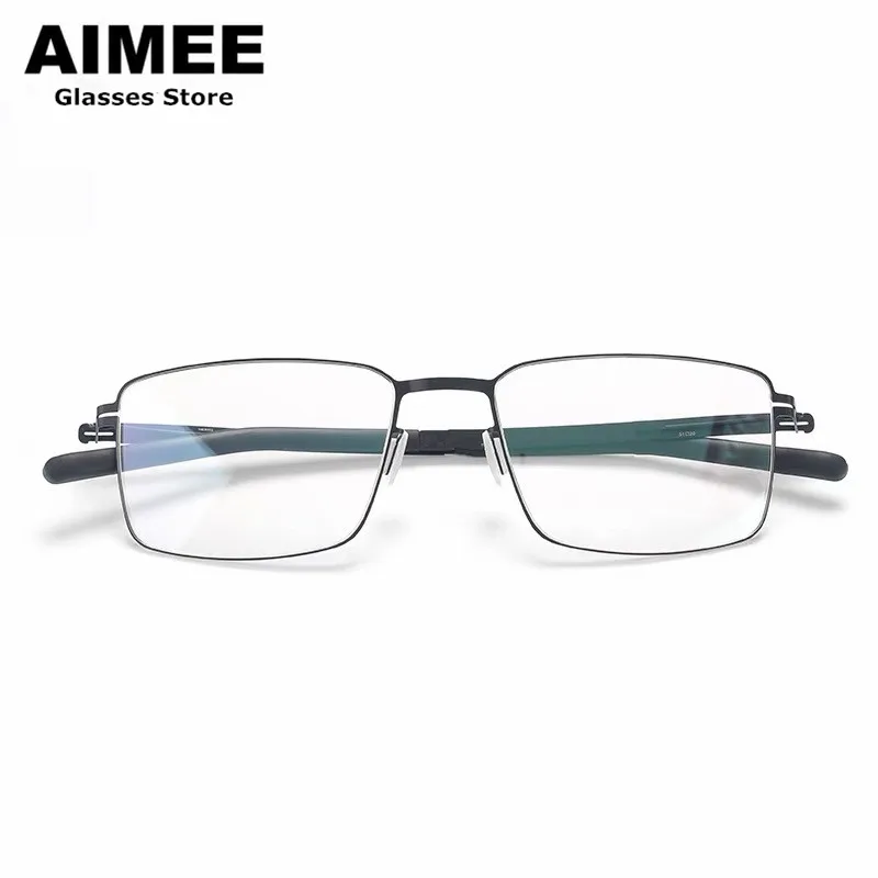 

Germany Berlin Titanium Alloy Ultra-light Business Glasses Frame Square Screwless Men Women Optical Prescription Eyeglasses