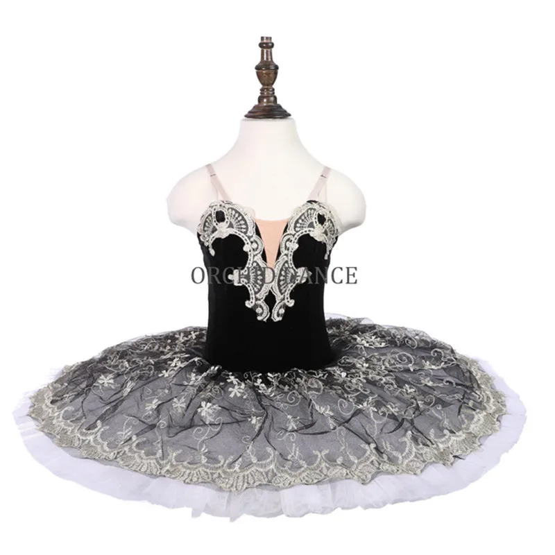 

High Quality Custom Size 7 Layers Kids Girls Stage Performance Wear Cheap Black Ballet Tutu