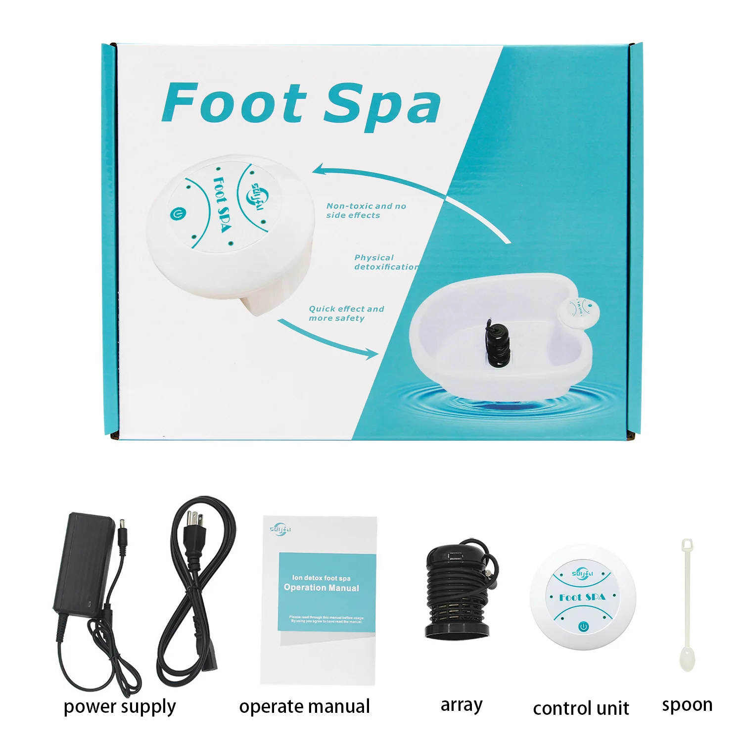 מכונת רחצה לרגליים Detox Ionic Foot Spa Bath Machine Detoxifier Mini Foot Bath Ion Health Therapy Cleans Footspa Vibration Best Care Arrays Aqua