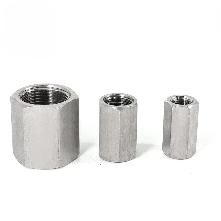 Female Hex Coupling Reducer Connector Pipe Fitting 304 Stainless M4 6 8 10 12 14 16 18 20 1/8" 1/4" 3/8" 1/2" 3/4" 1" BSP NPT stainless steel tube