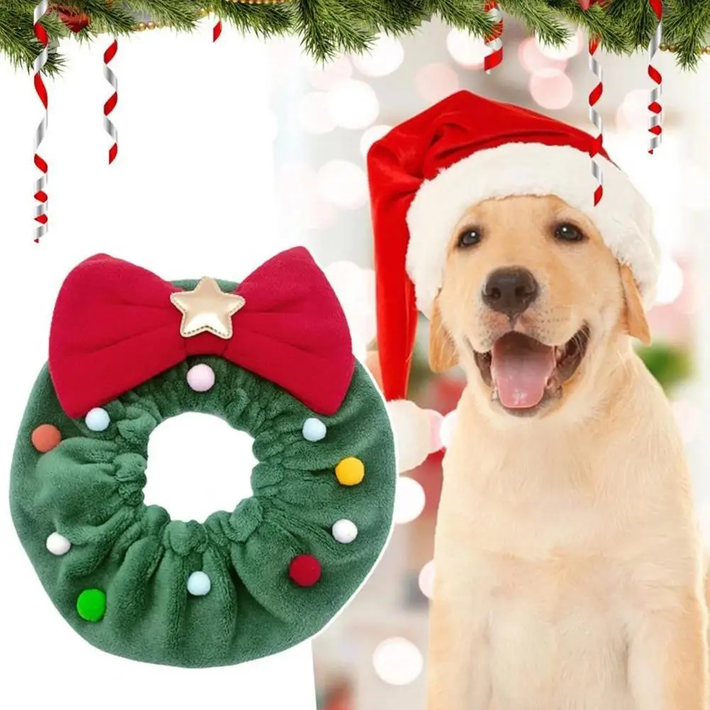 Pet Christmas Decoration Collar Bow Design Funny Necklace Pet Neck