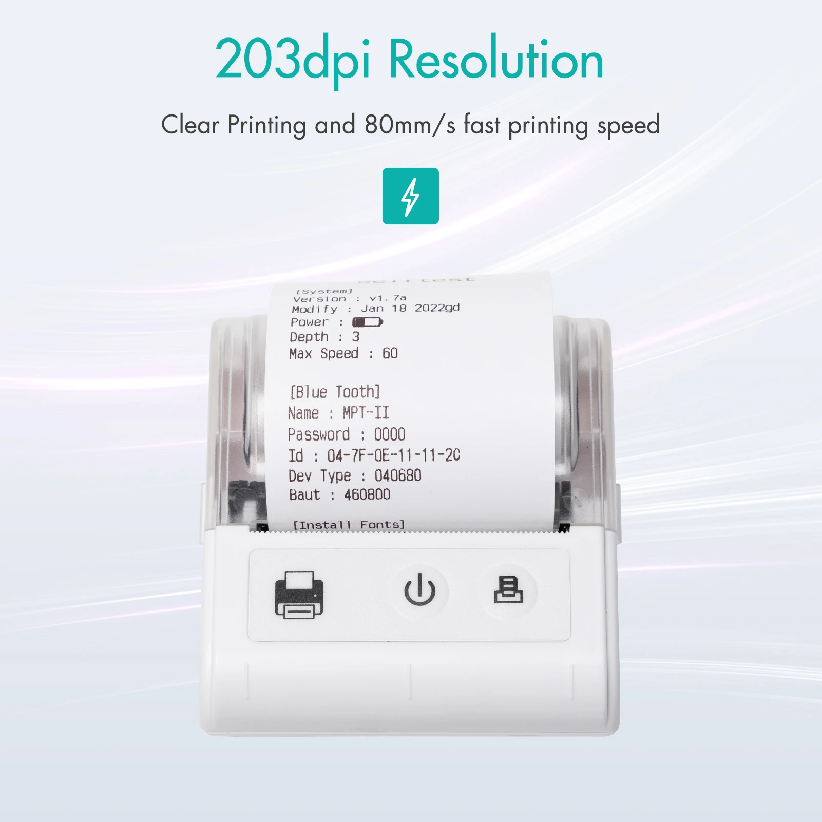 【Sale】Portable Mini Thermal Receipt Printer USB & BT Connection 2 inches 57mm Wireless Printer High Speed with 1 Roll Paper