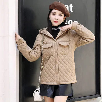 2023New Autumn Winter Women Cotton Jacket Thin light Short Parkas Fleece thicken Warm Female Cotton Padded Jacket Casual Outwear