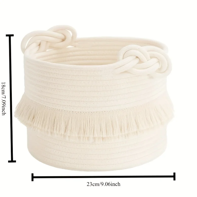 1pc Decorative Storage Basket Set,Cotton Rope Woven Baskets For Organizing Small Basket For Livingroom, Gift Basket