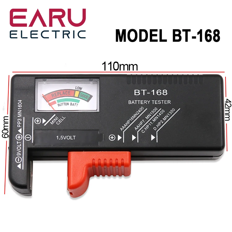 BT-168 AA/AAA/C/D/9V/1.5V baterie uniwersalna komórka przycisku bateria kodowany kolorami miernik wskazuje próbnik napięcia sprawdzanie BT168 moc