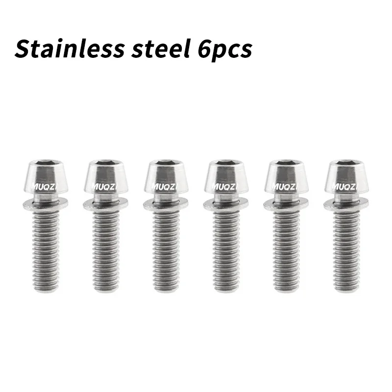 Premium 6-Piece Bicycle Handlebar Stem Screws with Washers