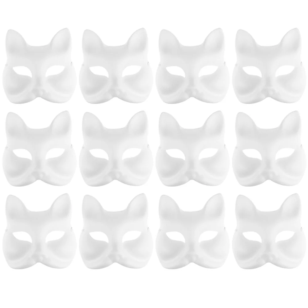 Toyvian Therian Mask Cat Masks Fox Mask Set White Paper Mask Hand Painted  Blank Mask Diy Your Own Mask Cosplay Fox and Cat Animal Mask DIY Blank  Masks