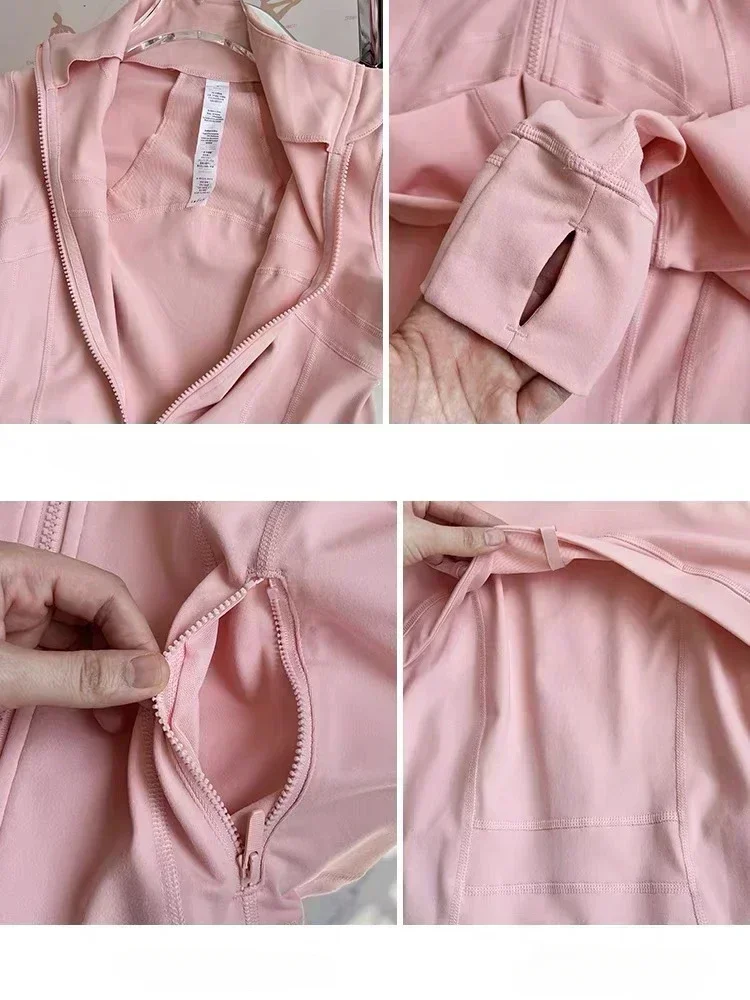 Lemon Women Defines Jacket Naked Yoga Coat Long Sleeve Crop Top Zipper Fitness Running Shirts Workout Clothes Sportswear 3