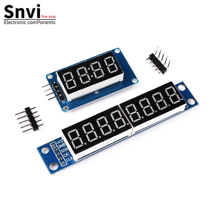 Snvi TM1637 4-Bit MAX7219 8-Bit Digitales LED-Anzeigemodul 7-Segment 0,36 Zoll Uhr Rote Anodenröhre Vierfach-Serieller Treiber