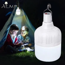 

200W Outdoor Bulb Portable Tent Lamp USB Rechargeable LED Emergency Lights Battery BBQ Light for Patio Porch Garden lamps 2022
