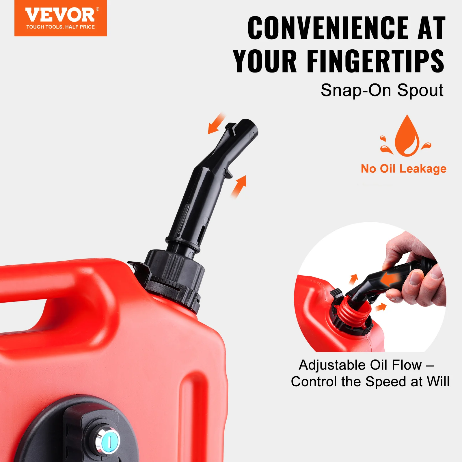 VEVOR 10L Red Fuel Tank Petrol Cans Barrels Gas Spare Container Anti-static Jerry Can Fuel Tank Pack Mororcycle Jerrycan motorcycle fuel container petrol can