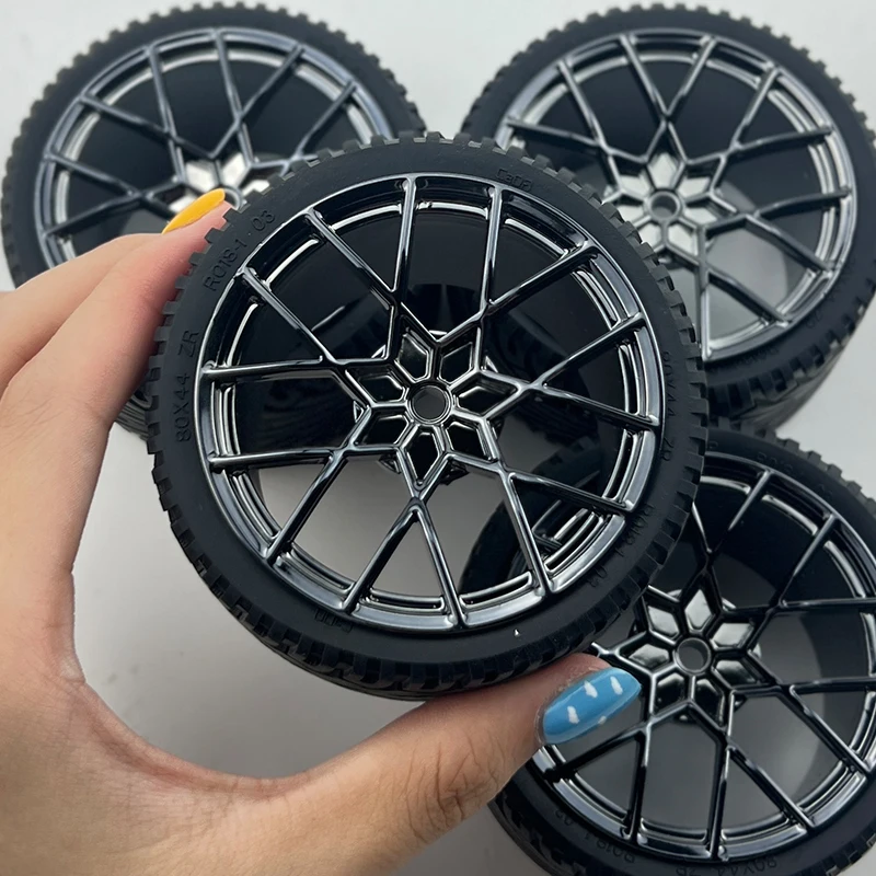 1:8 DIY CADA 빌딩 블록 브릭 액세서리 도금 허브 타이어 호환 레고 GULY 자동차 장난감 42083 42056 42115 허브 타이어 휠