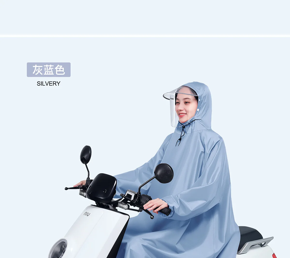 Long Single Fashion Raincoat with Oxford Sleeves for Electric Cars, Battery Cars, and Motorcycles - Bike Rain Poncho