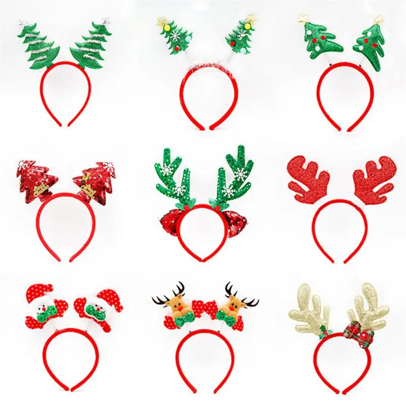 Christmas Decorative Headband Buckle Antlers Snowman Head Buckle Hoop Christmas Party Decorations Adult Childrens Headband