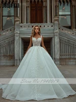 Julia Kui Elegant Sweetheart A Line Wedding Dresses With Delicated Beads Pearls Embroidery Appliques Lace Bridal Gowns 2