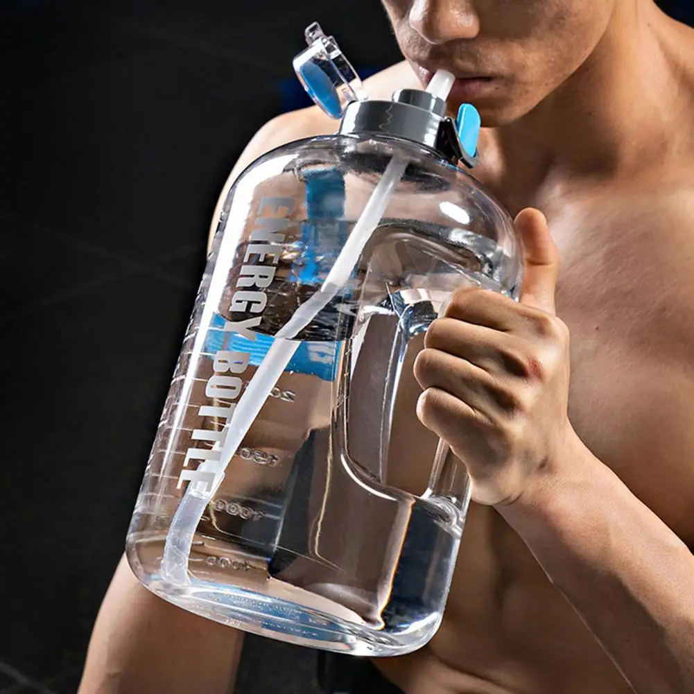 2.5L Sports Kettle with Lanyard Large Capacity Sports Bottle Outdoor Hiking Portable Water Drinking Jug with Straw Daily Use