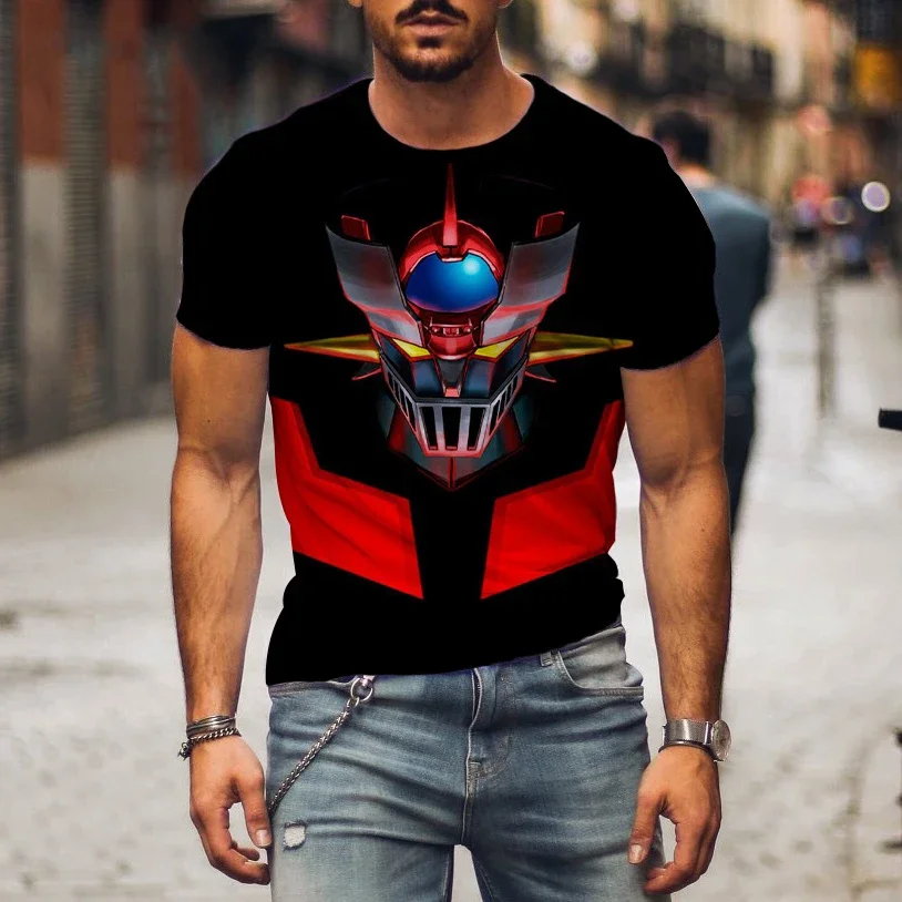 

Футболка Mazinger Z для мужчин и женщин, модная рубашка с коротким рукавом и 3D-принтом Аниме Робот, уличная одежда в стиле Харадзюку, топы для детей