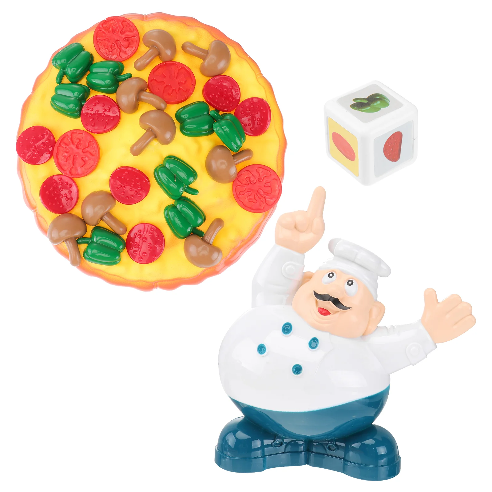 Stacking Pizza Toys Balancing Game with Chef Model Vegetable Dice Interactive Stacker Puzzle Early Educational Toys for Kids