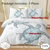 Aqua Teal Sea Bedding Set - 3PC Full Duvet Cover & 2 Pillowcases, Ocean-Themed Comforter for Beach Lovers 3