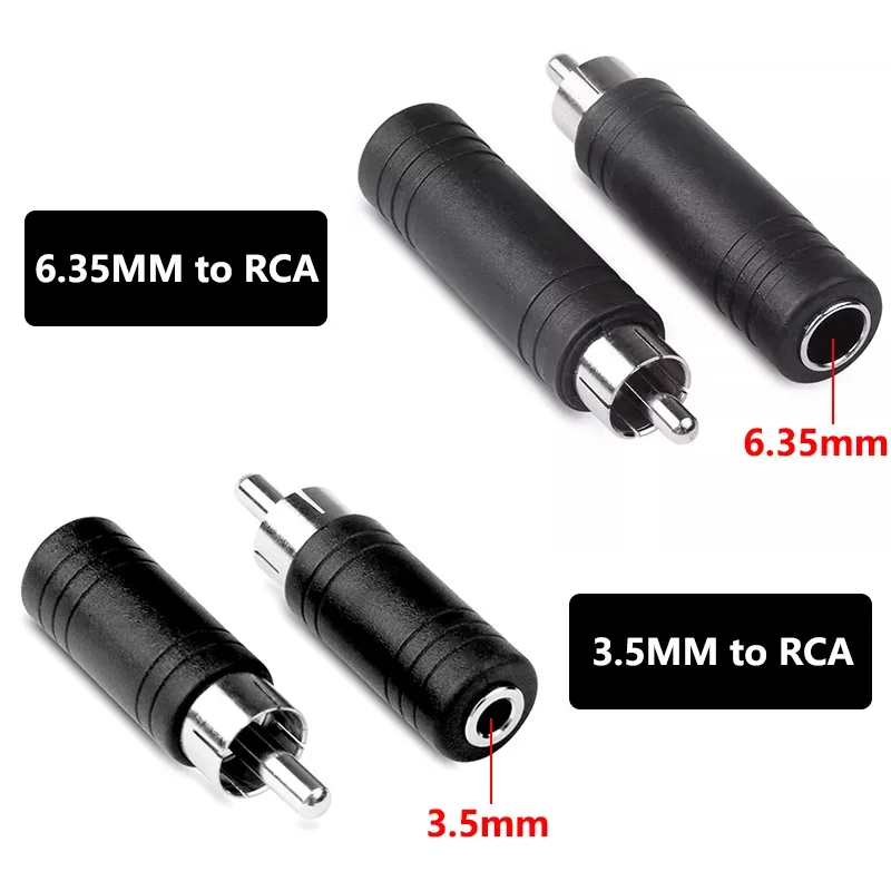 Adattatore audio stereo mono da 6,5/6,35 mm, interconnessione TS, spina maschio da 1/8" e 1/4" a connettore jack femmina RCA, 5 pezzi_voghion.com