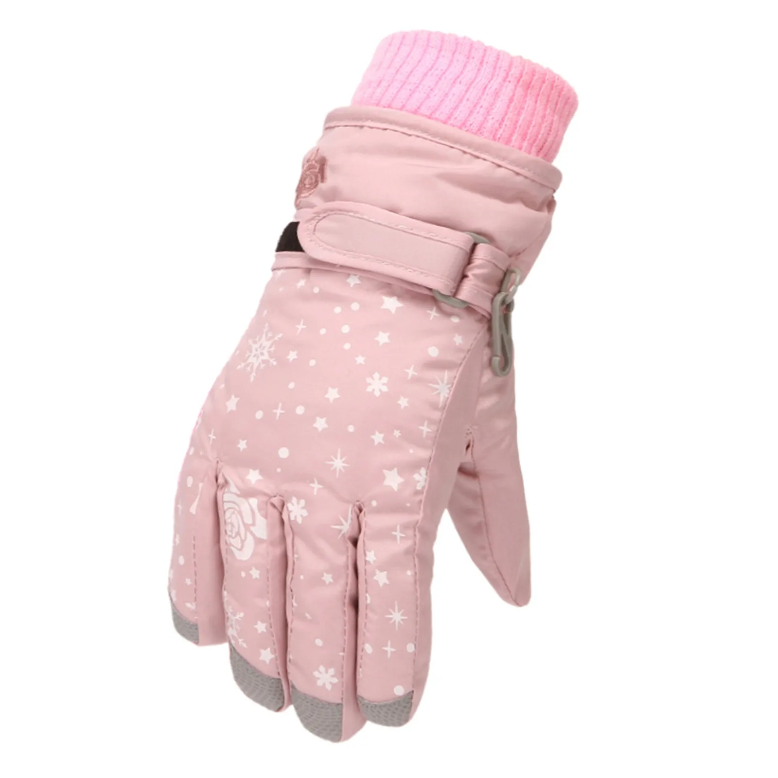 Winter Outdoor Kids Children Ski Gloves Girls Gloves Warm Snow Skating Snowboarding Windproof Warm Ski For 4-8 Years Old