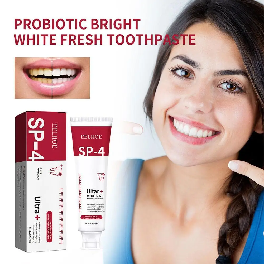 цена 120g Probiotic Whitening Shark Toothpaste Teeth Whitening Toothpaste Oral Care Toothpaste Fresh Breath Prevents Plaque