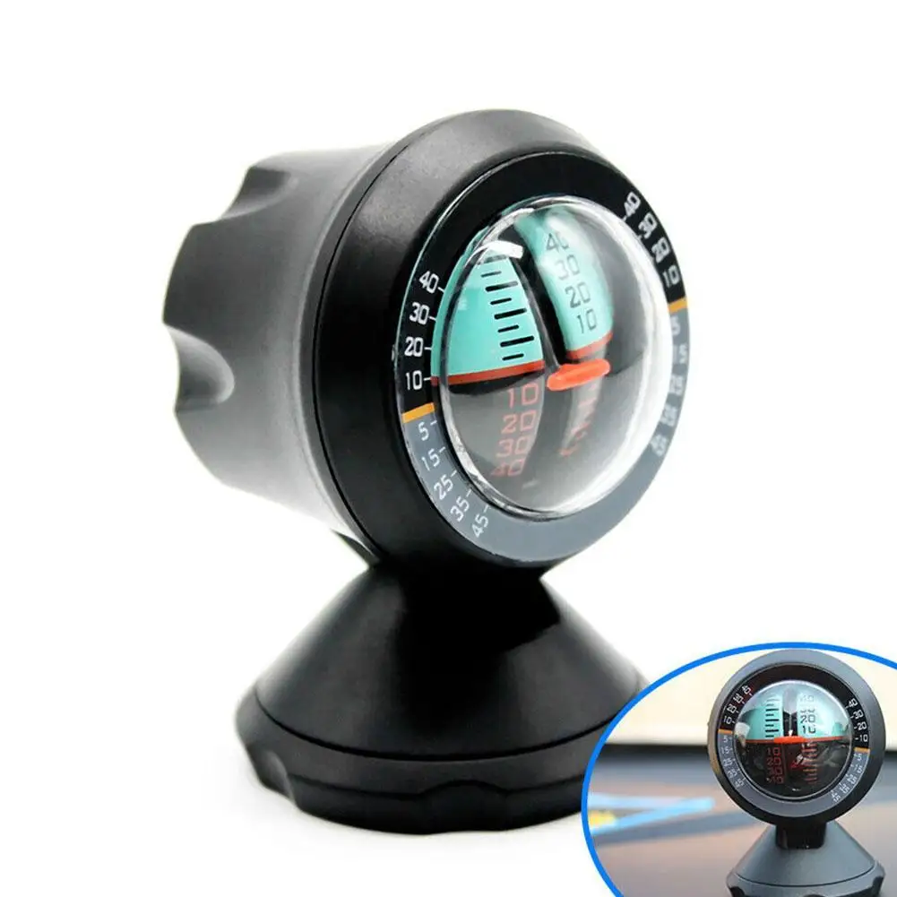 Car Vehicle Inclinometer Rotatable 360 Degree Slope Tilt Road Indicator Level Instrument Adhesive with Safety Meter Gauge T9O0 car gauge meter