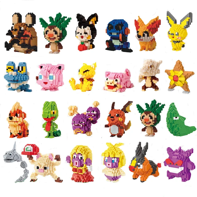 Mini Pokémon Building Blocks, Pikachu, Charizard, Eevee, Mewtwo, Anime  Montar, Bonecas Modelo de Ação, Pequenos Desenhos Animados, 61 Estilos -  AliExpress