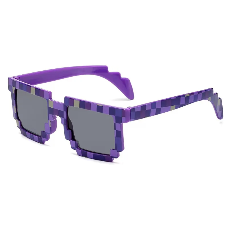 Fashion Sunglasses Children Kids New Fashion Creeper Glasses Novelty Mosaic Funny Goggles Boys Girls Pixel Eyewear