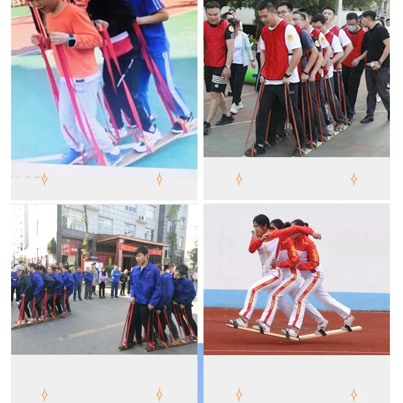 Fun Sports Meeting Collaborative Props Wooden Shoes Unity and Work Together Board Game Bigfoot Two People Three Feet