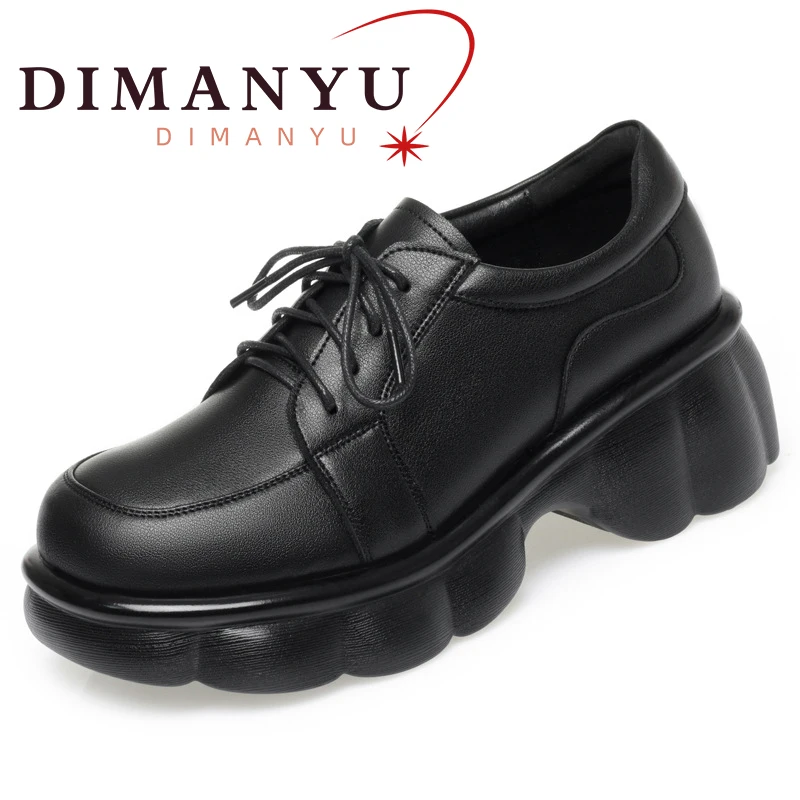 DIMANYU Loafers Women's Platform 2024 Spring New British Style Women's Shoes Genuine Leather Women's Loafers