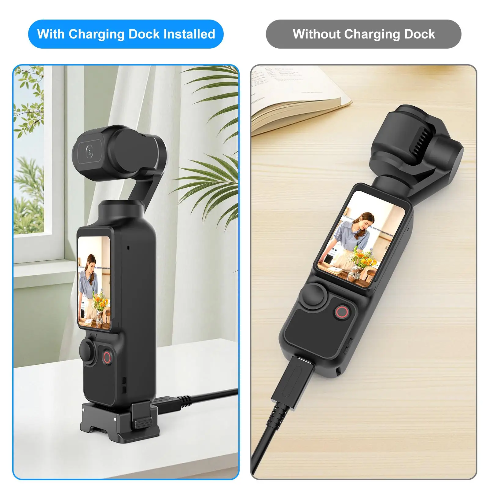 For DJI Osmo Pocket 3 PULUZ Plastic Quick-Release Charging Adapter Base