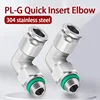 10Pcs 304 Stainless Steel Pneumatic Hose Fitting PL Air Tube Connector 1/8 1/4 3/8 1/2 Quick Release Pipe Fittings 4mm 6mm 8mm