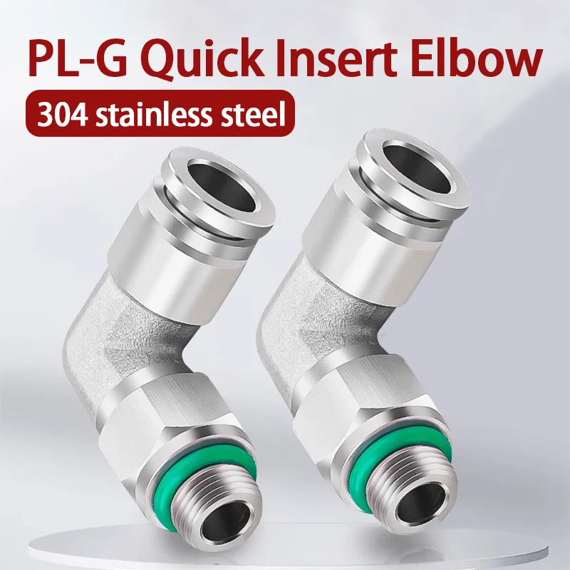 10Pcs-304-Stainless-Steel-Pneumatic-Hose-Fitting-PL-Air-Tube-Connector ...